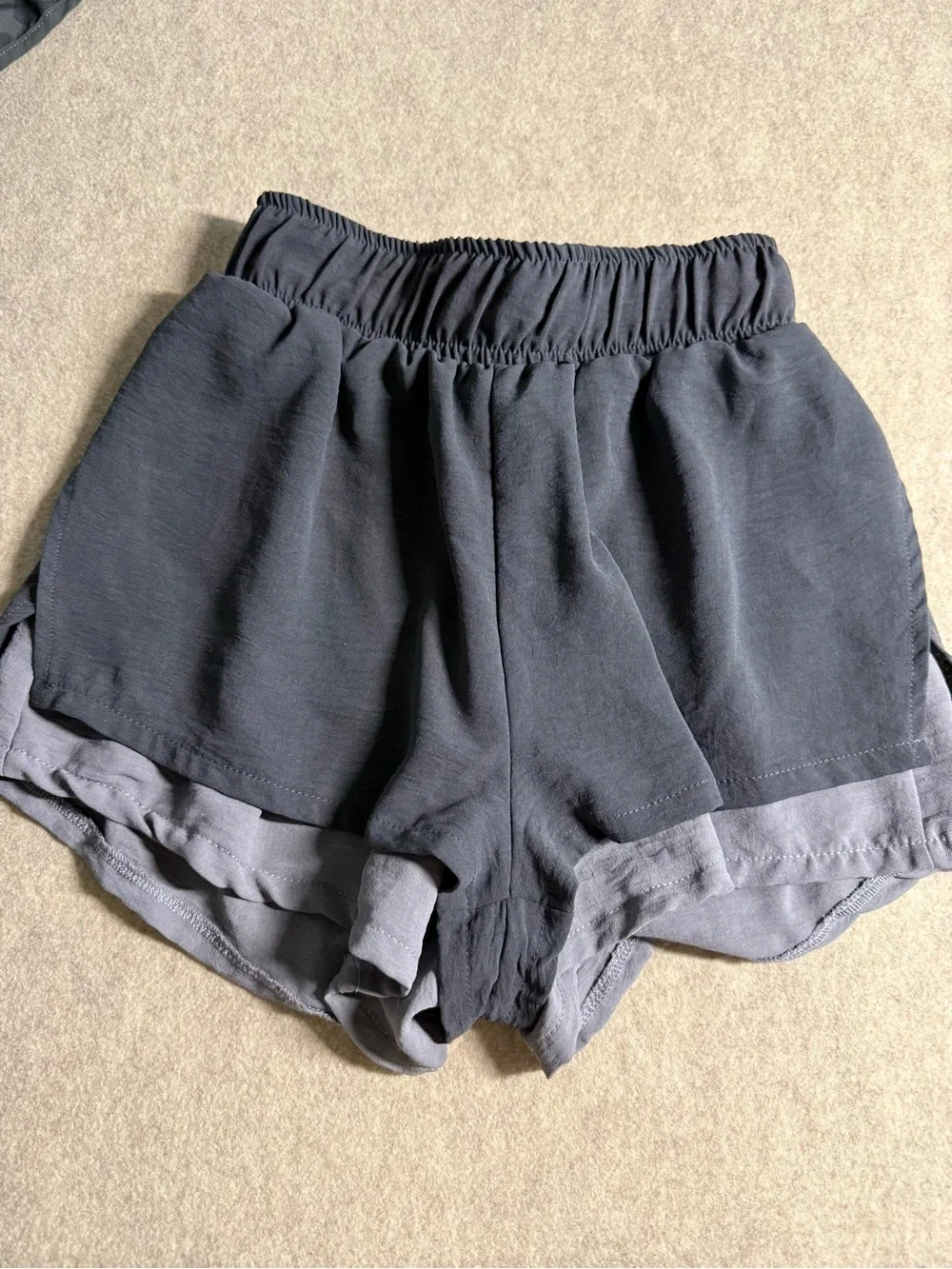 Altar'd State Gray Layered Athletic Shorts